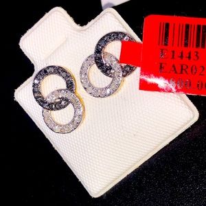 Real Diamond earrings Custom w/Rare black diamond